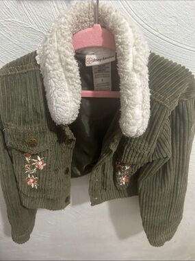 Daisy Fuentes Kids Olive Corduroy Jacket with Sherpa Collar